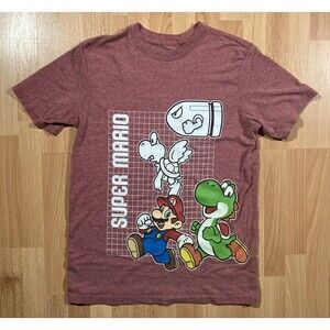 Super Mario Bros Graphic Tee (Boy's Size L) • Mario, Yoshi • T-Shirt • EUC